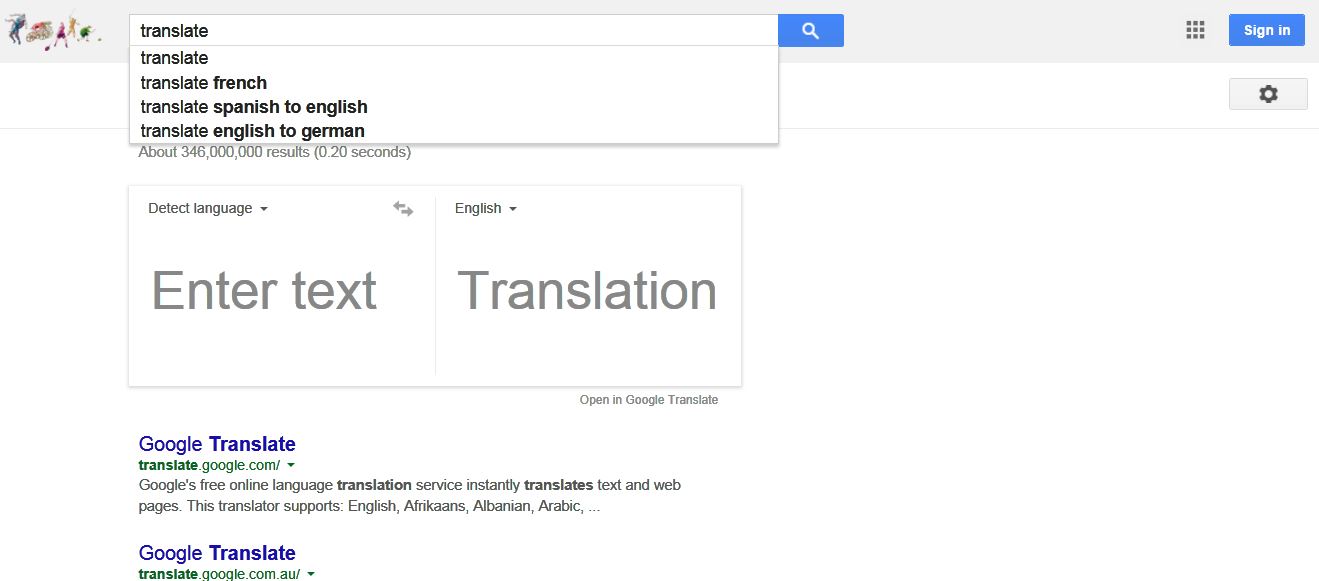Translate using Google